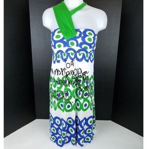 Halter Tank Dress Graffiti Doodle Rayon M